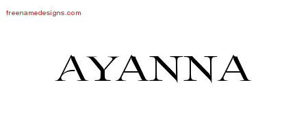 Flourishes Name Tattoo Designs Ayanna Printable