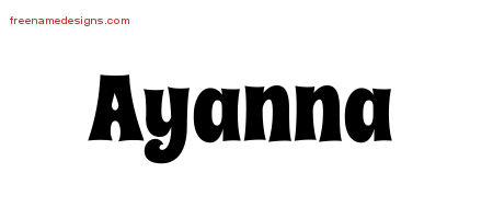 Groovy Name Tattoo Designs Ayanna Free Lettering