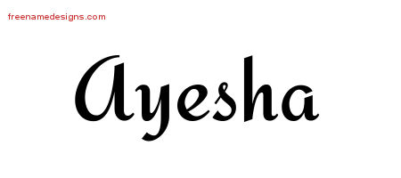 Calligraphic Stylish Name Tattoo Designs Ayesha Download Free