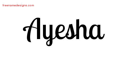 Handwritten Name Tattoo Designs Ayesha Free Download