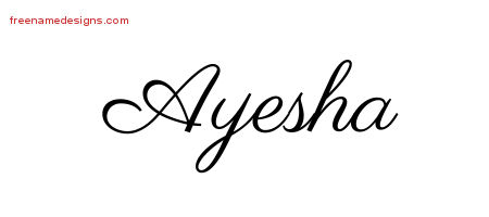 Classic Name Tattoo Designs Ayesha Graphic Download
