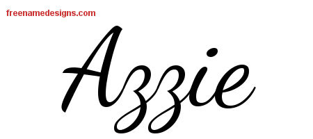 Lively Script Name Tattoo Designs Azzie Free Printout