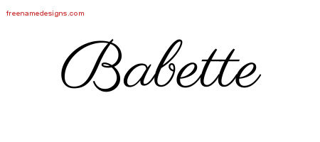 Classic Name Tattoo Designs Babette Graphic Download