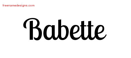 Handwritten Name Tattoo Designs Babette Free Download