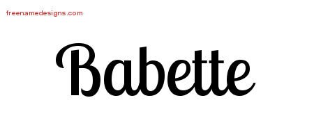 Handwritten Name Tattoo Designs Babette Free Download