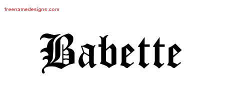 Blackletter Name Tattoo Designs Babette Graphic Download