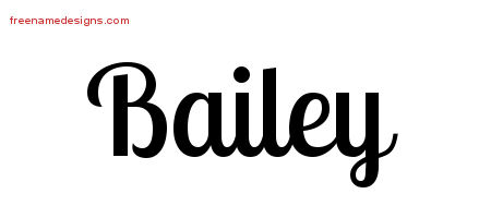 Handwritten Name Tattoo Designs Bailey Free Printout