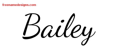 Lively Script Name Tattoo Designs Bailey Free Printout