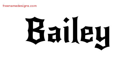 Gothic Name Tattoo Designs Bailey Free Graphic