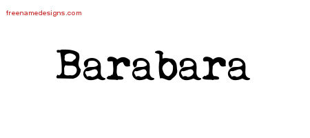 Vintage Writer Name Tattoo Designs Barabara Free Lettering