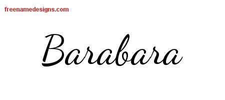 Lively Script Name Tattoo Designs Barabara Free Printout