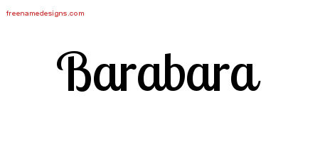 Handwritten Name Tattoo Designs Barabara Free Download