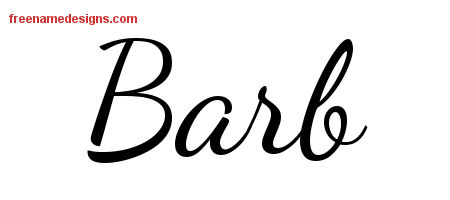 Lively Script Name Tattoo Designs Barb Free Printout