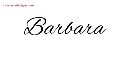 Cursive Name Tattoo Designs Barbara Download Free