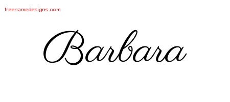 Classic Name Tattoo Designs Barbara Graphic Download