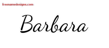 Lively Script Name Tattoo Designs Barbara Free Printout