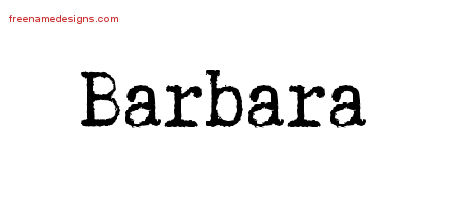 Typewriter Name Tattoo Designs Barbara Free Download