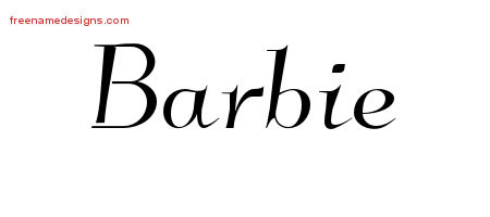 Elegant Name Tattoo Designs Barbie Free Graphic