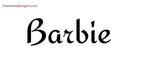 Calligraphic Stylish Name Tattoo Designs Barbie Download Free