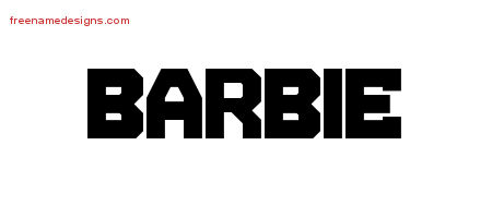 Titling Name Tattoo Designs Barbie Free Printout