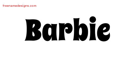 Groovy Name Tattoo Designs Barbie Free Lettering
