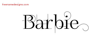 Decorated Name Tattoo Designs Barbie Free