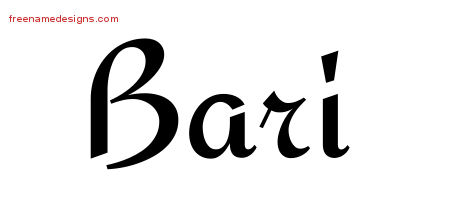 Calligraphic Stylish Name Tattoo Designs Bari Download Free