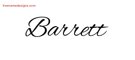 Cursive Name Tattoo Designs Barrett Free Graphic