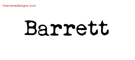 Vintage Writer Name Tattoo Designs Barrett Free