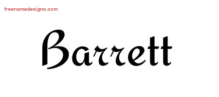 Calligraphic Stylish Name Tattoo Designs Barrett Free Graphic