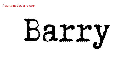 Typewriter Name Tattoo Designs Barry Free Printout