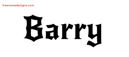 Gothic Name Tattoo Designs Barry Download Free