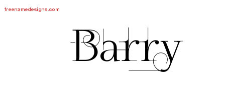 Decorated Name Tattoo Designs Barry Free Lettering