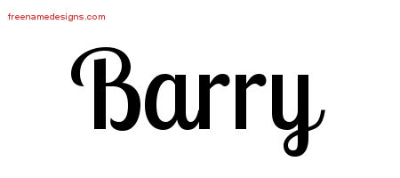 Handwritten Name Tattoo Designs Barry Free Printout