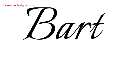Calligraphic Name Tattoo Designs Bart Free Graphic