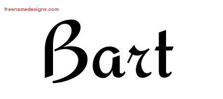Calligraphic Stylish Name Tattoo Designs Bart Free Graphic