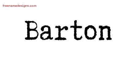 Typewriter Name Tattoo Designs Barton Free Printout