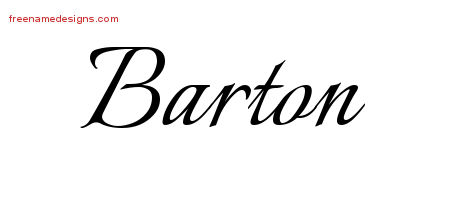 Calligraphic Name Tattoo Designs Barton Free Graphic
