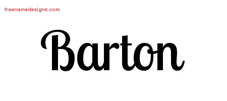 Handwritten Name Tattoo Designs Barton Free Printout