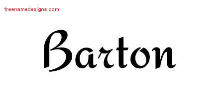 Calligraphic Stylish Name Tattoo Designs Barton Free Graphic
