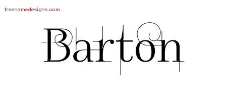 Decorated Name Tattoo Designs Barton Free Lettering