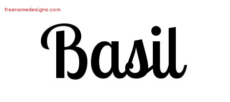 Handwritten Name Tattoo Designs Basil Free Printout
