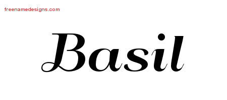 Art Deco Name Tattoo Designs Basil Graphic Download