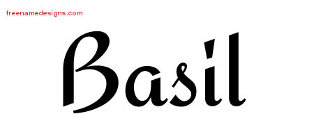 Calligraphic Stylish Name Tattoo Designs Basil Free Graphic