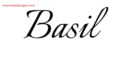 Calligraphic Name Tattoo Designs Basil Free Graphic