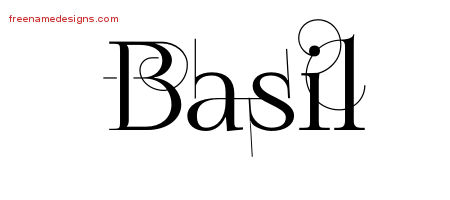 Decorated Name Tattoo Designs Basil Free Lettering