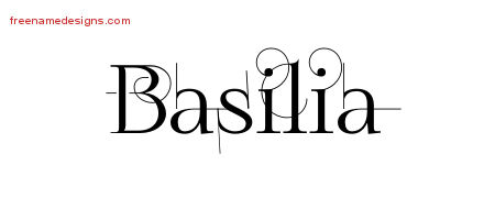 Decorated Name Tattoo Designs Basilia Free
