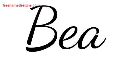 Lively Script Name Tattoo Designs Bea Free Printout