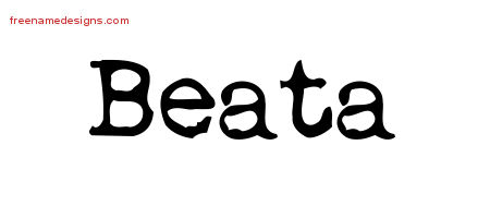 Vintage Writer Name Tattoo Designs Beata Free Lettering