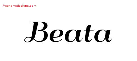 Art Deco Name Tattoo Designs Beata Printable